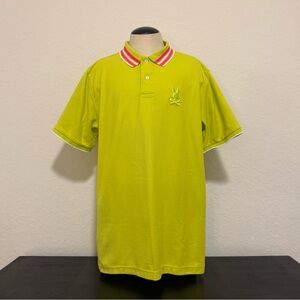 Lime Green Psycho Bunny Polo Shirt with Pink Accents XL / 7
